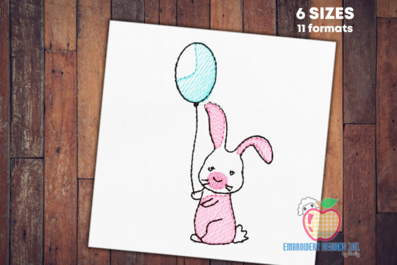 Birthday Bunny with a Balloon