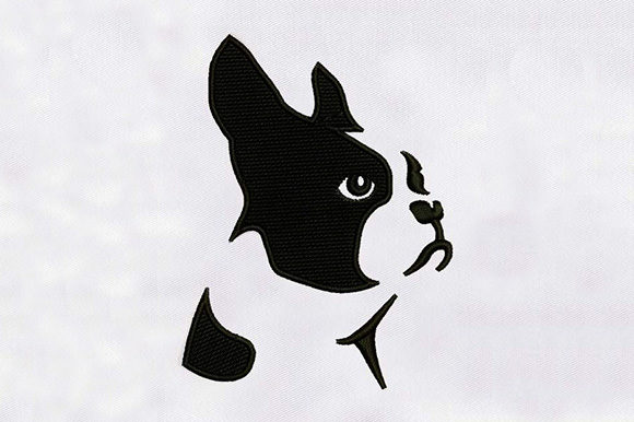 Boston Dog Embroidery Design