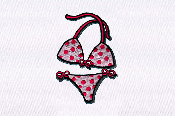 Dot Printed Swimsuit Embroidery Design