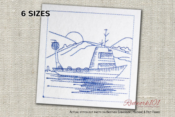 Fishing Boat Redwork: A Rustic, Timeless Embroidery Pick