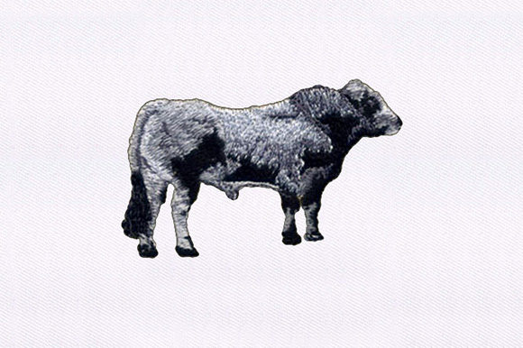 Gray and Black Cow Embroidery Design