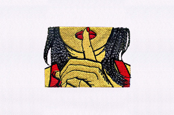 Hushing Woman Embroidery Design
