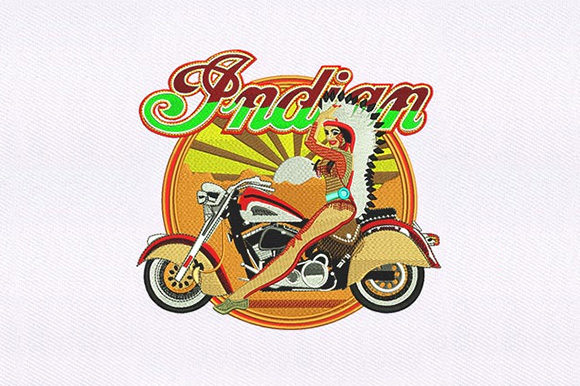 Indian Biker Native Embroidery Design