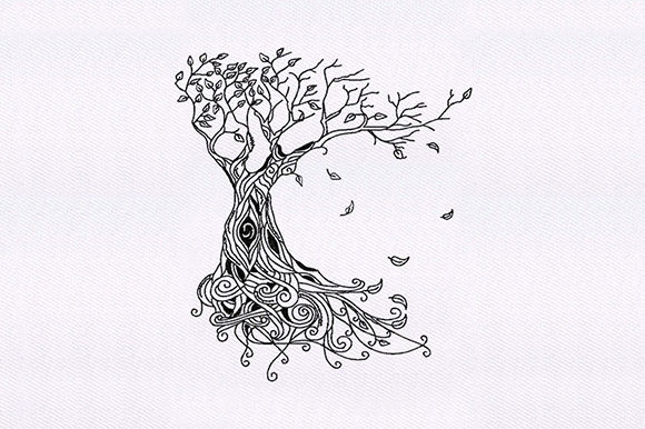 Intricate Tree Leave Design