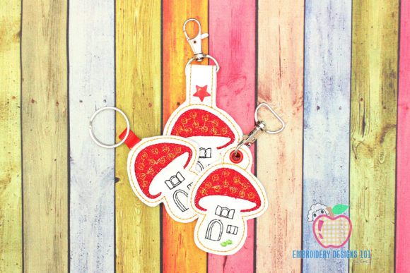 Mushroom House ITH Keyfob