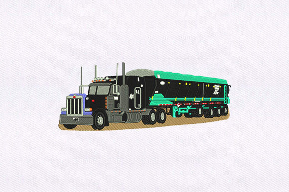 Transportation Truck Embroidery Design