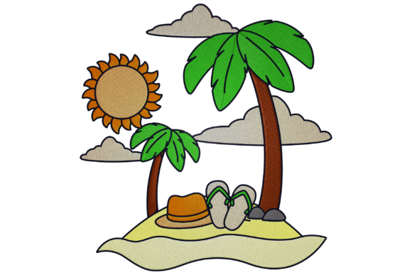 Vacation Island: A Seasonal Embroidery Design Worth Packing